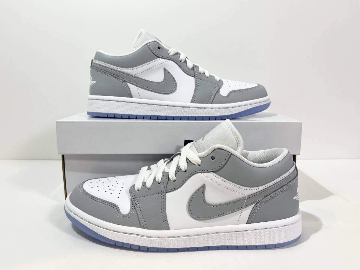 【送料無料】【新品】24.5cm NIKE WMNS AIRJORDAN1 LOW WOLF GREY　ナイキ ウィメンズ エアジョーダン1ロー　 ウルフグレー