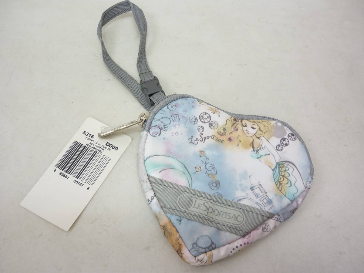 保管品 LESPORTSAC レスポートサック 5316 レスポ ハート コインポーチ コインケース ポーチ 小銭入れ_画像1