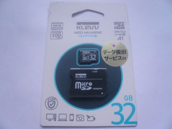 未開封　KLEVV　microSD カード　32GB　アダプター付_画像1