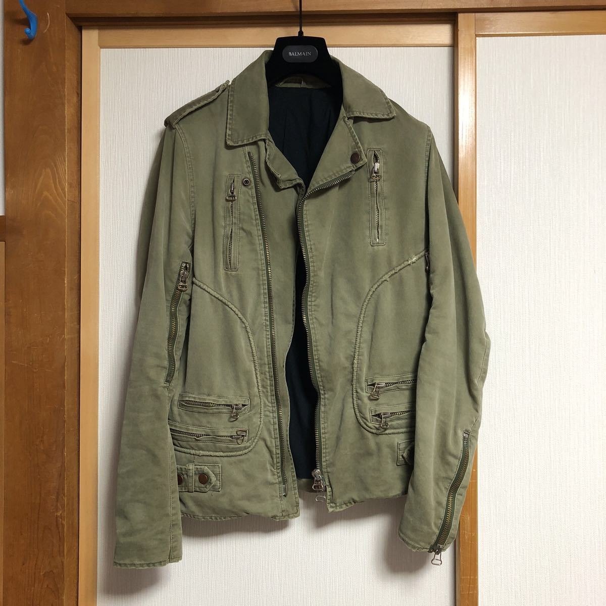 たしろ屋 BALMAIN ライダースジャケット カーキ | www.tegdarco.com