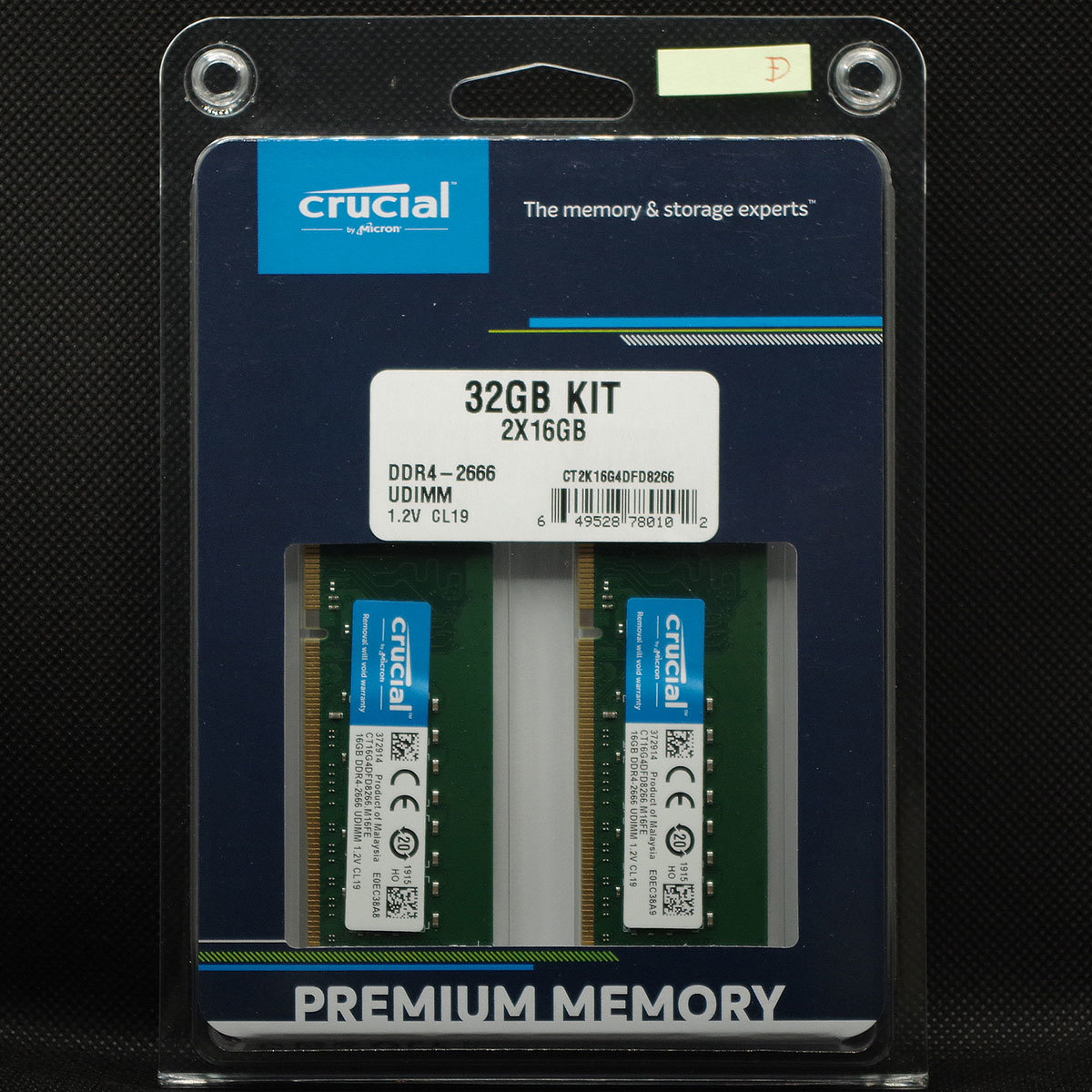 Crucial DDR4-2666 デスクトップ用メモリ 16GB*2枚セット(計32GB) D_画像1