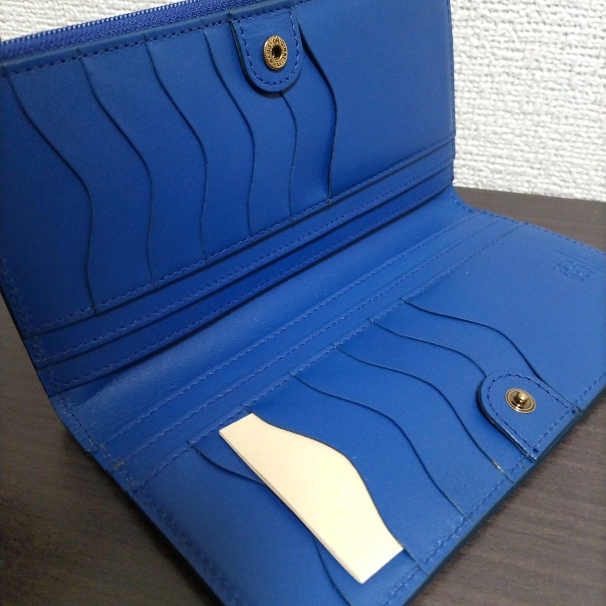 新品 イルビゾンテ 本革 レザー 財布 長財布 ウォレット ブルー ネイビー