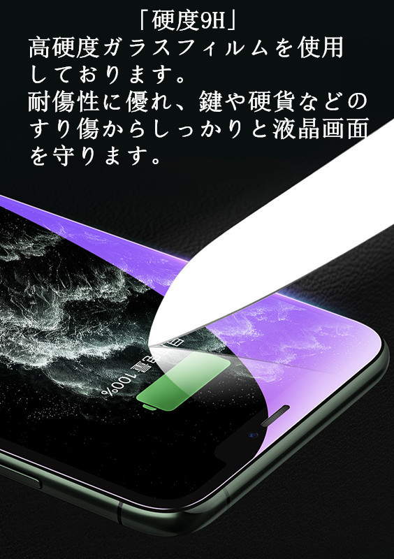 iPhone13Pro ブルーライトカットガラスフィルム 硬度9H 2.5D加工_画像4