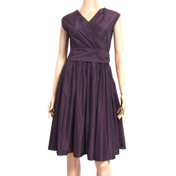  beautiful goods /da-ma collection DAMA collection One-piece formal inscription 9 number M corresponding old clothes purple purple lady's spring summer is . feeling gloss feeling ribbon 