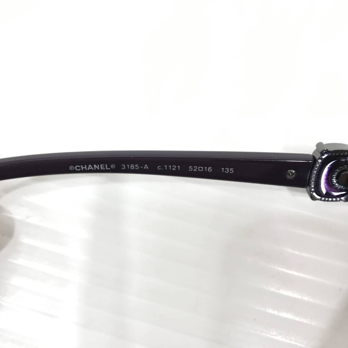 23K172 1 CHANEL Chanel sunglasses 3185-A purple series glasses glasses case attaching used 