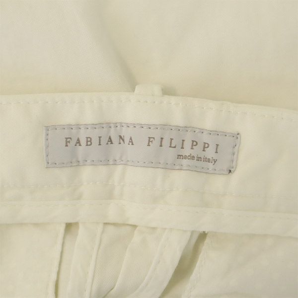 ファビアナ フィリッピ イタリア製 ロゴプレート テーパード パンツ XS ホワイト FABIANA FILIPPI レディース 230929_画像7