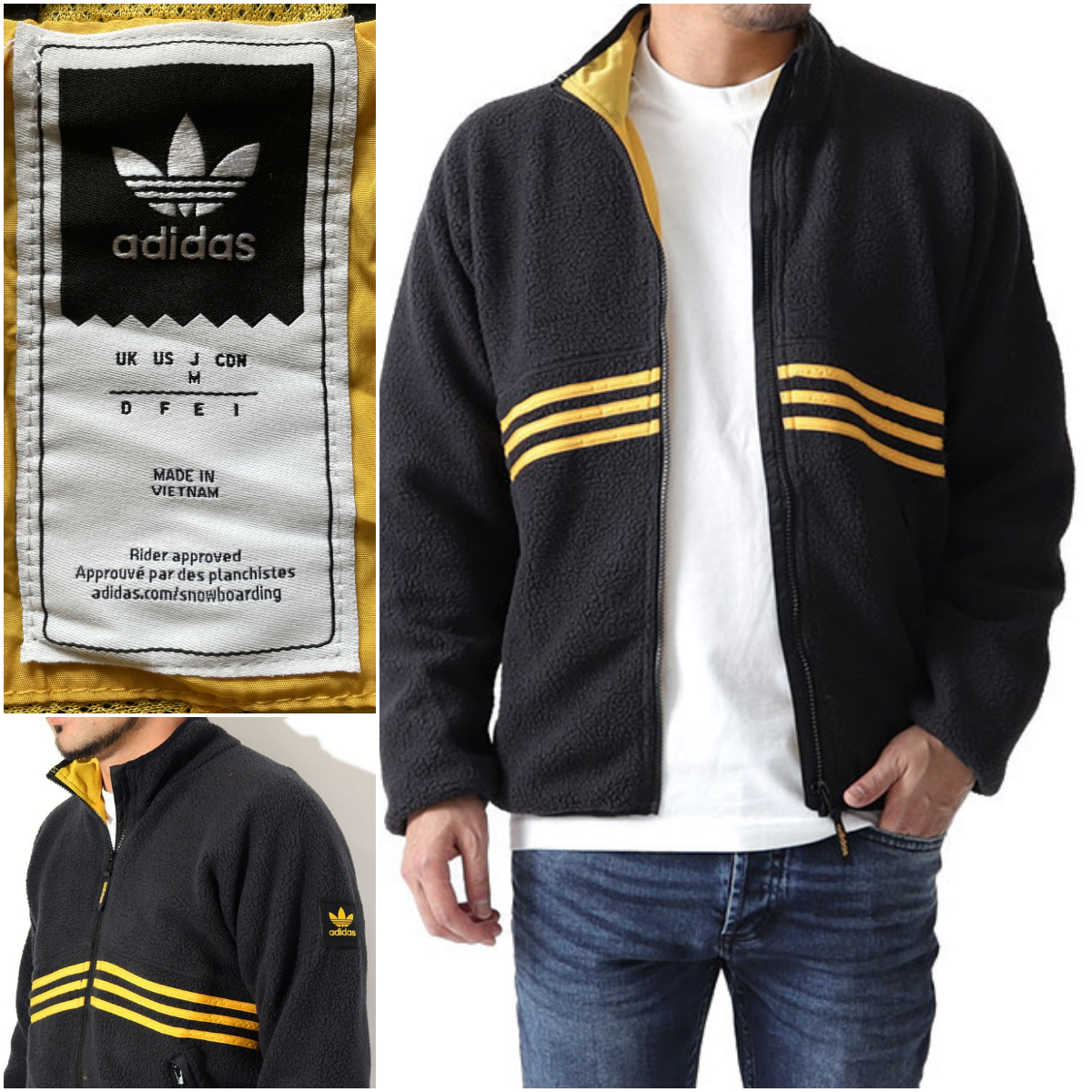 adidas Sherpa Full Zip JKT FM7301 アディダス オリジナルス シェルパ フルジップ ジャケット M フリース ボアジャケット_画像1