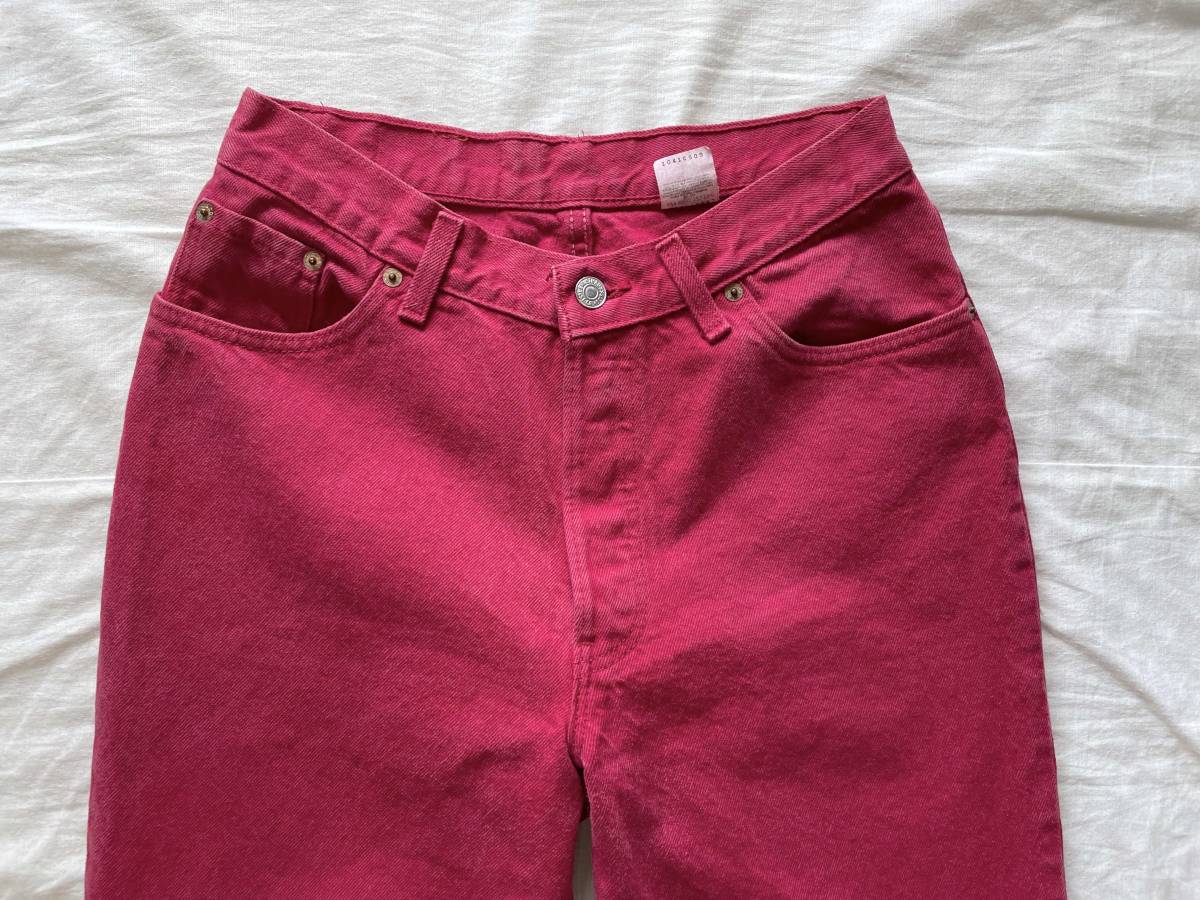 90's USA製 Levi's 501 11M 17501-0687 WOMEN 1992年アメリカ製 リーバイス 内股シングル 後染め赤 レディースモデル ハイウェスト