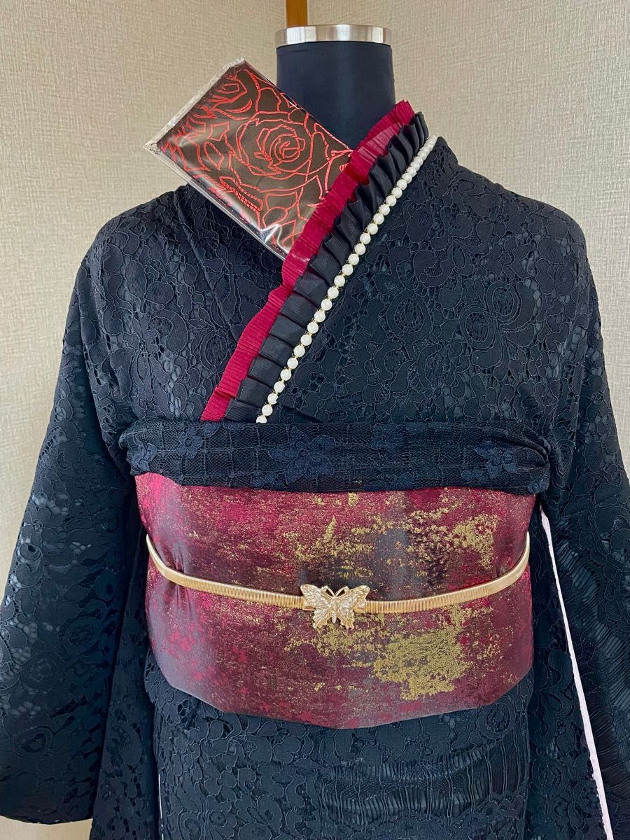 新品 振袖 着物 九点セット 洗える 総レース 袋帯 草履 成人式 おしゃれ