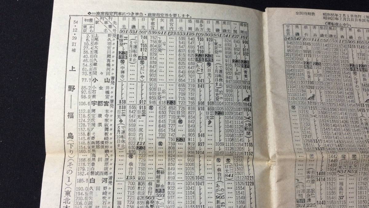 『全国時刻表 1960年2月号 東北地区ダイヤ改正号』●小冊子付き●日本交通公社●全208P●検)鉄道国鉄新幹線バス路線図_画像9