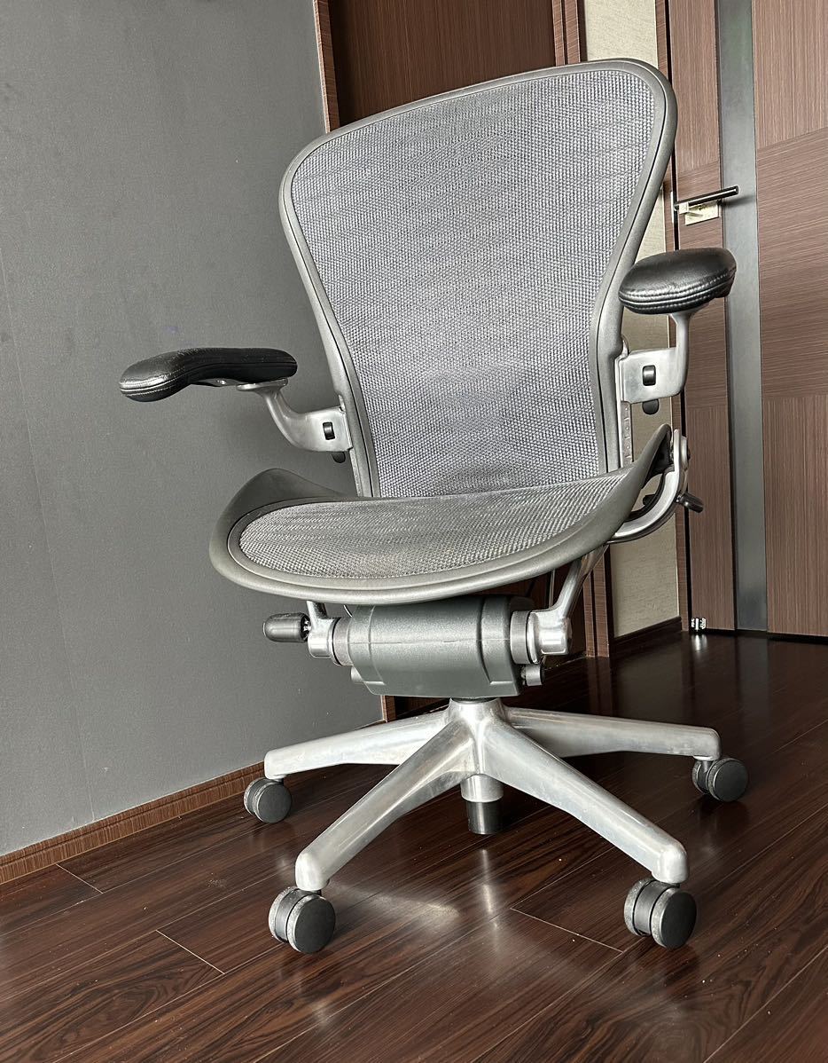 ◆Herman Miller◆ ハーマンミラー アーロンチェア ポスチャーフィット フル装備 Bサイズ ポリッシュドアルミニウム　最高級_画像1