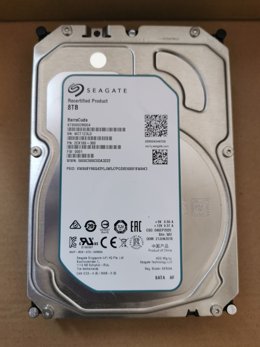 卸し売り購入 Seagate 8TB ST8000DM004 使用時間456h HDD 2TB