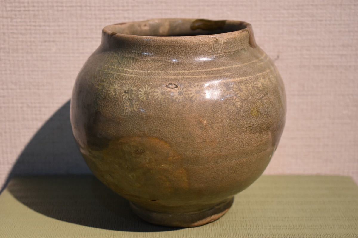 李朝 高麗 壺 骨董品 アンティーク 青磁 朝鮮 韓国-