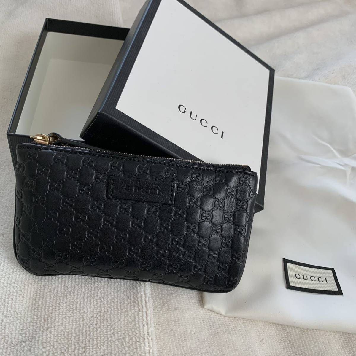 GUCCI グッチ 6連 キーケース GG シマ レザー ネイビー 紺