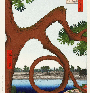 額装 歌川広重 (Utagawa Hiroshige) 木版画　No89 上野山内月のまつ 　 名所江戸百景 自宅に届いて直ぐに飾れる、やはり広重は凄い!!_画像5