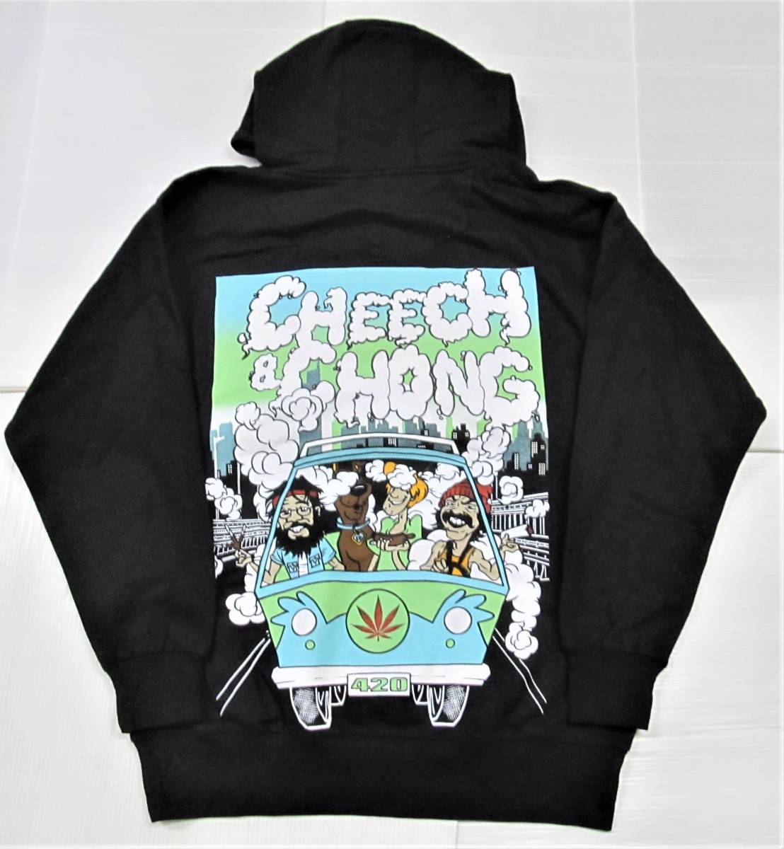 BE50)NO BRAND CHEECH CHONG バックプリントプルオーバーパーカー/3XL/USサイズ/大きいサイズ