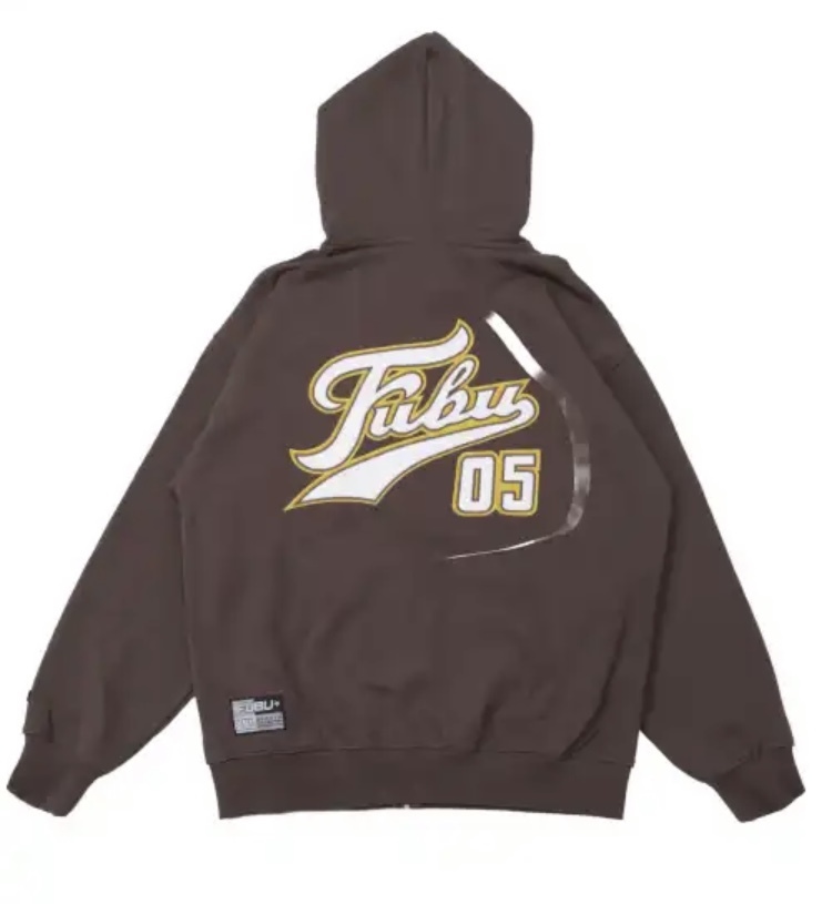 最高の BH80)FUBU(フブ)ロゴジップパーカー/L/FAU-32709/BROWN/US