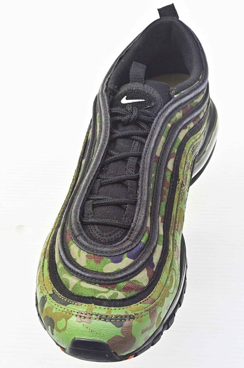 日本限定 NIKE AIR MAX 97 Premium QS AJ 2614 ナイキ・エアマックス　10.5　自衛隊カモ柄＆カモ柄バッチ付　中古 _自衛隊カモ柄バッチなし