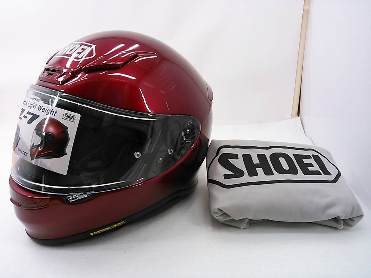 【送料無料】使用極わずか 程度上 2018年製 SHOEI ショウエイ Z-7 ワインレッド Lサイズ 未使用のシールド付き フルフェイスヘルメット_画像1