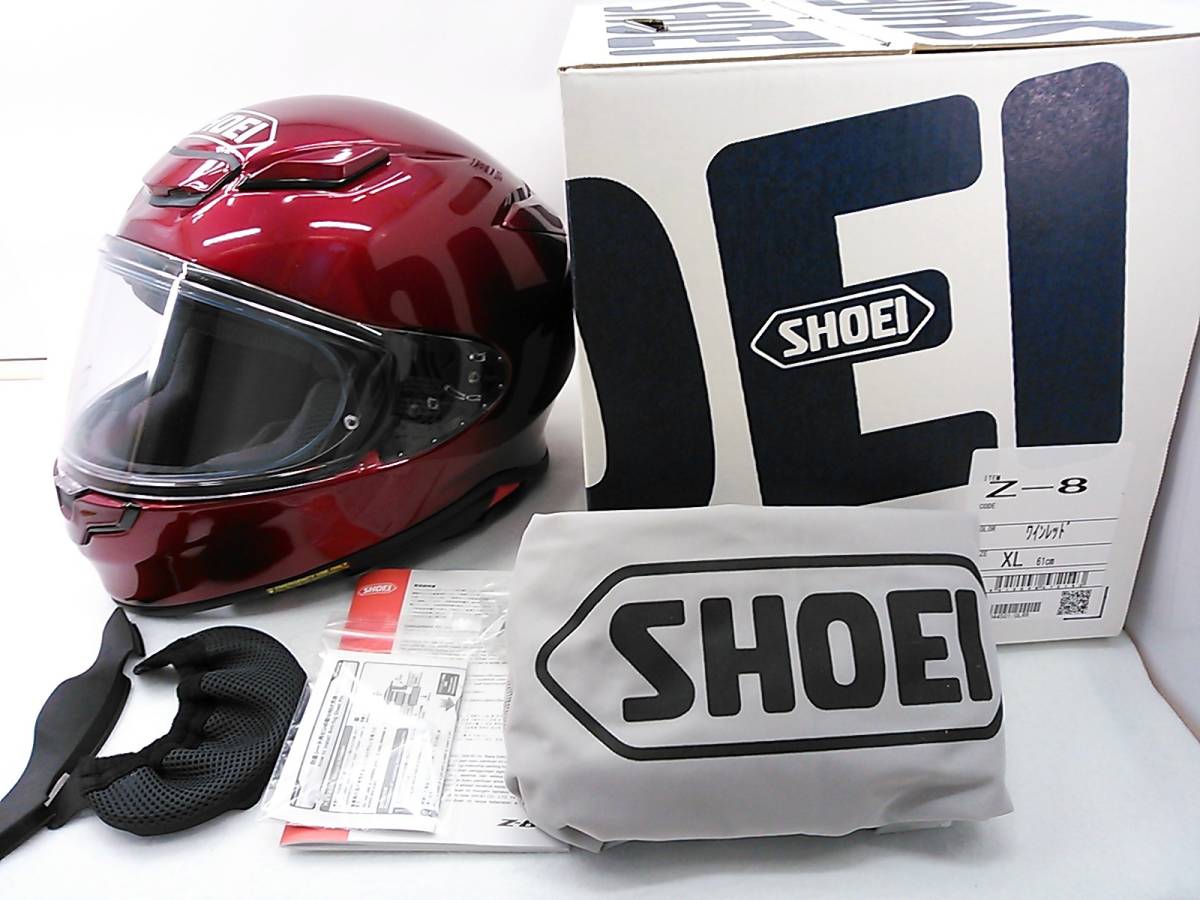 【送料無料】程度上 2021年製 SHOEI ショウエイ Z-8 ワインレッド XLサイズ 元箱付き フルフェイスヘルメット
