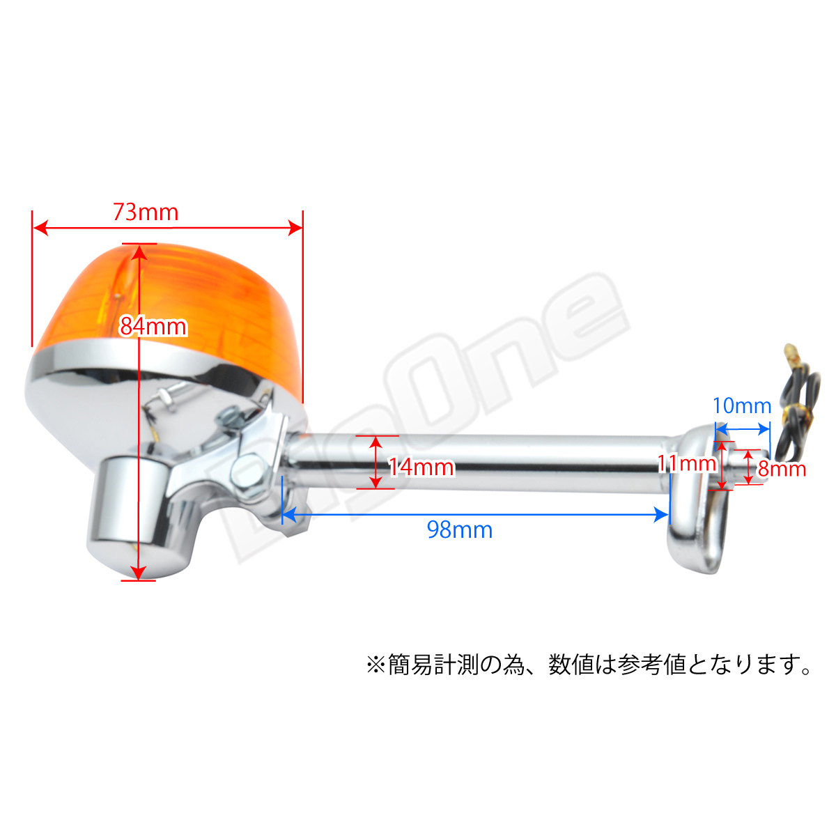 BigOne リプロパーツ R&P XE50 CB50 CS125バリエCM125T TL125SイーハトーブCB125 JX K Tウインカー ウィンカー ステー 付 純正Typeオレンジ_画像4