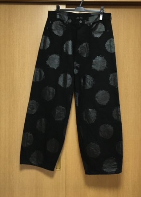 Y's ワイズ Yohji Yamamoto ヨウジヤマモト DOTS-PRINTED DENIM ドット デニム パンツ ワイドパンツ_画像1