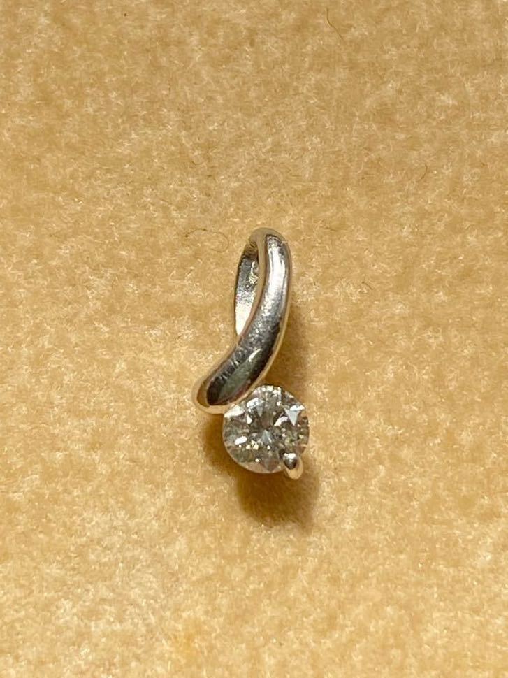 Pt900 0.1ct 1 шарик diamond. маленький шея верх 