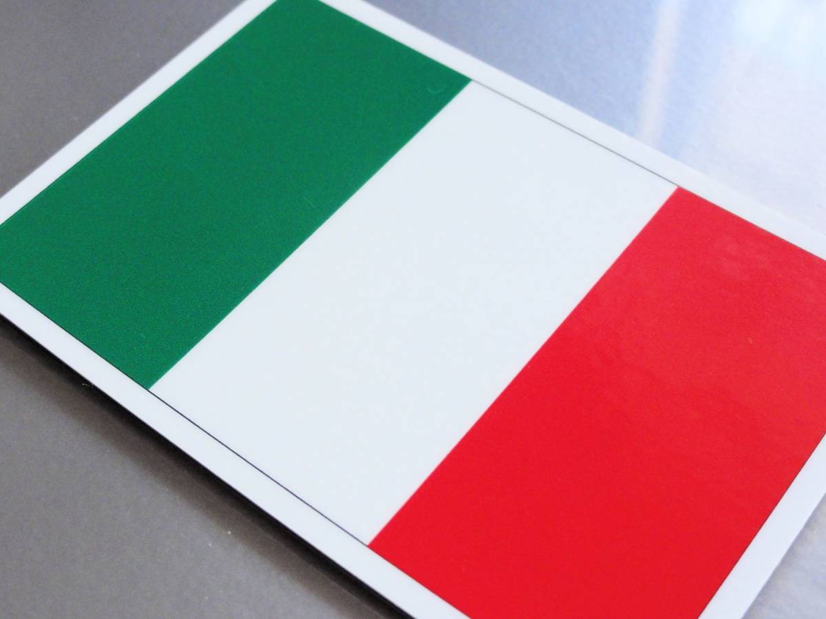 SS■イタリア国旗ステッカー3.3x5cm SSサイズ 【2枚セット】■耐水シール ★Italy flag 世界国旗ステッカー出品中★彡 EU_画像2