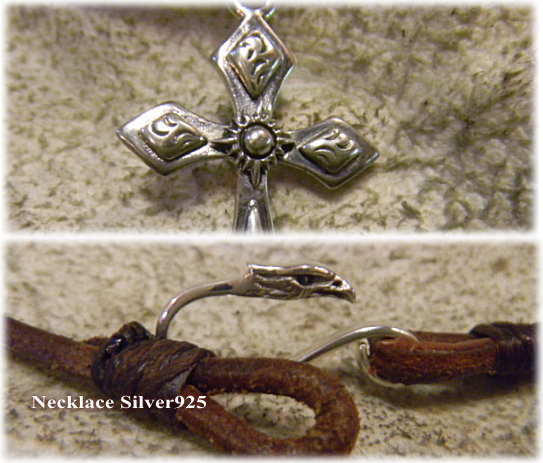 KST-75[4200 jpy ~] silver 925 Cross leather cord & Eagle hook attaching 