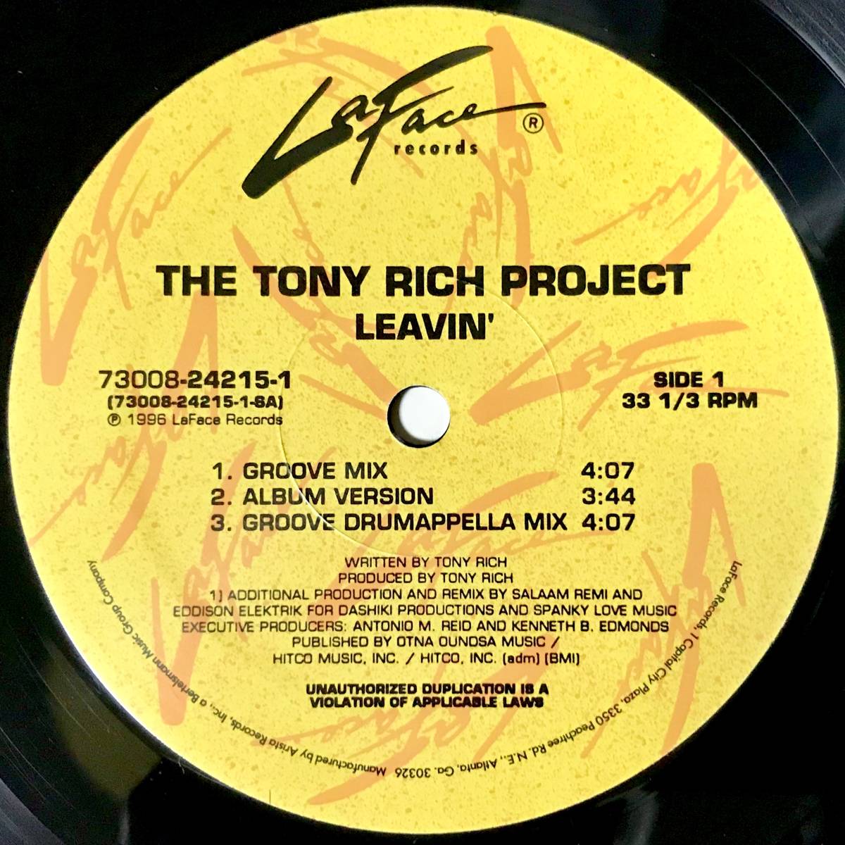 【R&B】【SOUL】THE TONY RICH PROJECT//LEAVIN’//12INCH VINYL/US_画像2