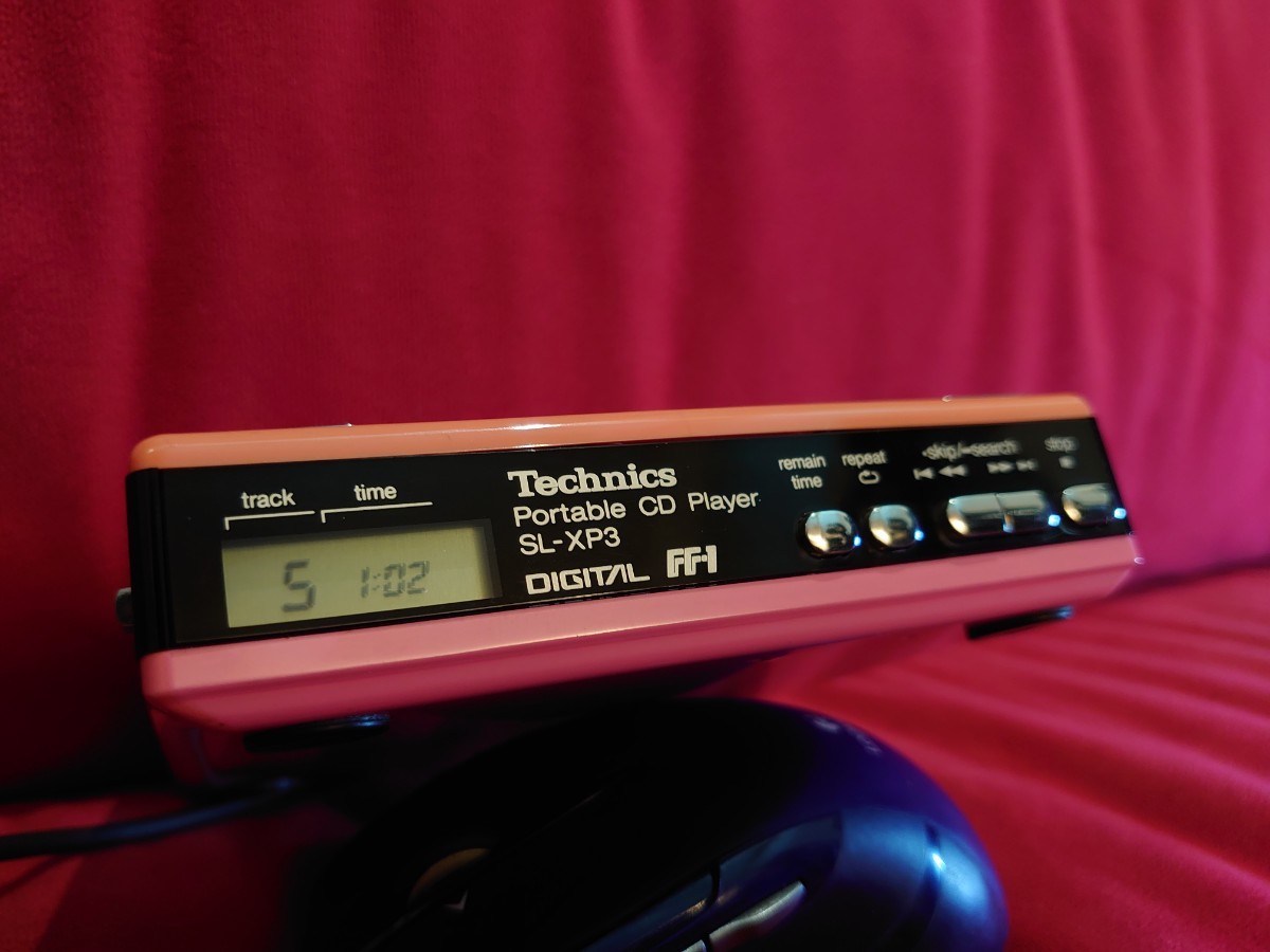 【Technics】SL-XP3 PINK vintage PORTABLE CD PLAYER テクニクス　レトロ　ポータブル　CDプレーヤー アダプター　松下電器産業_画像5