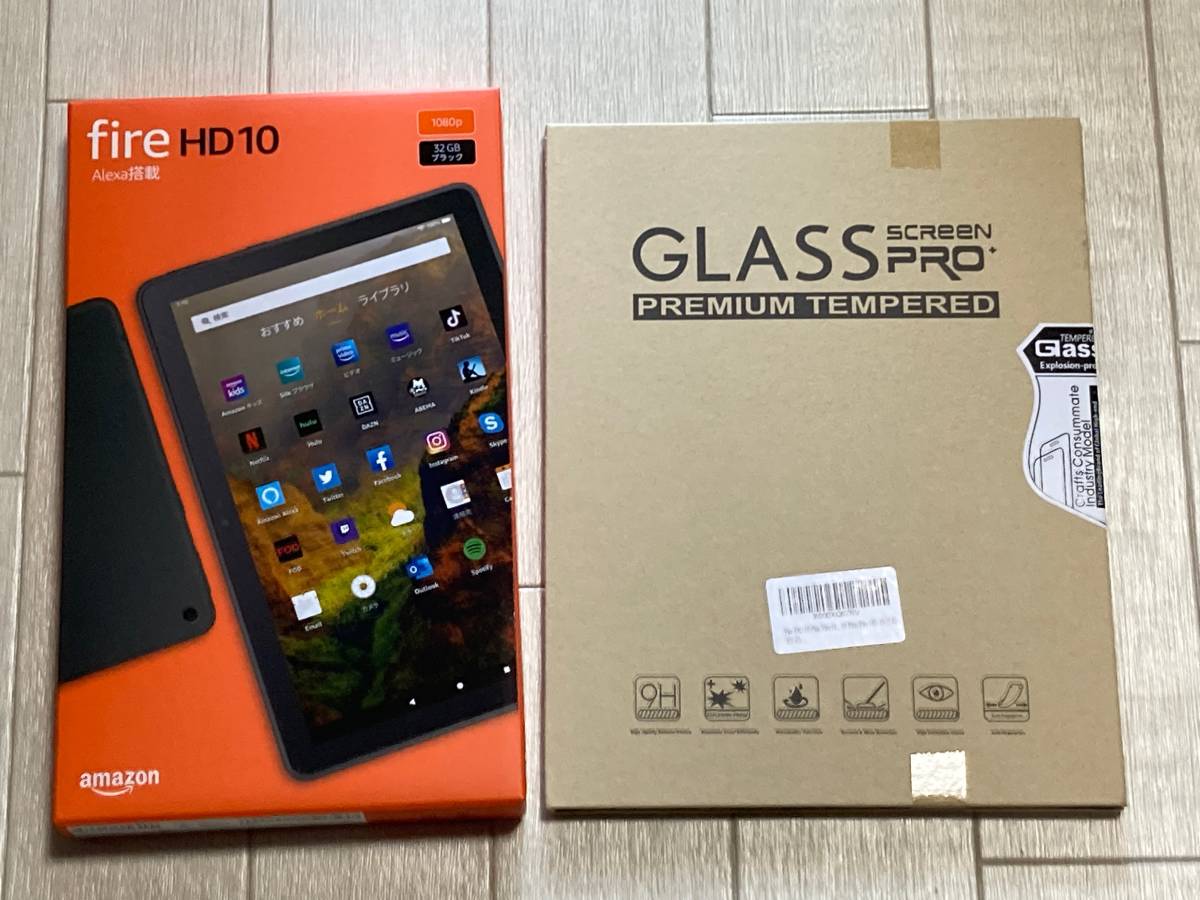 ブラック【第11世代】Fire HD 10 タブレット 10.1インチHDディスプレイ 32GB Amazon タブレット端末 Android 保護ガラス付き_画像1