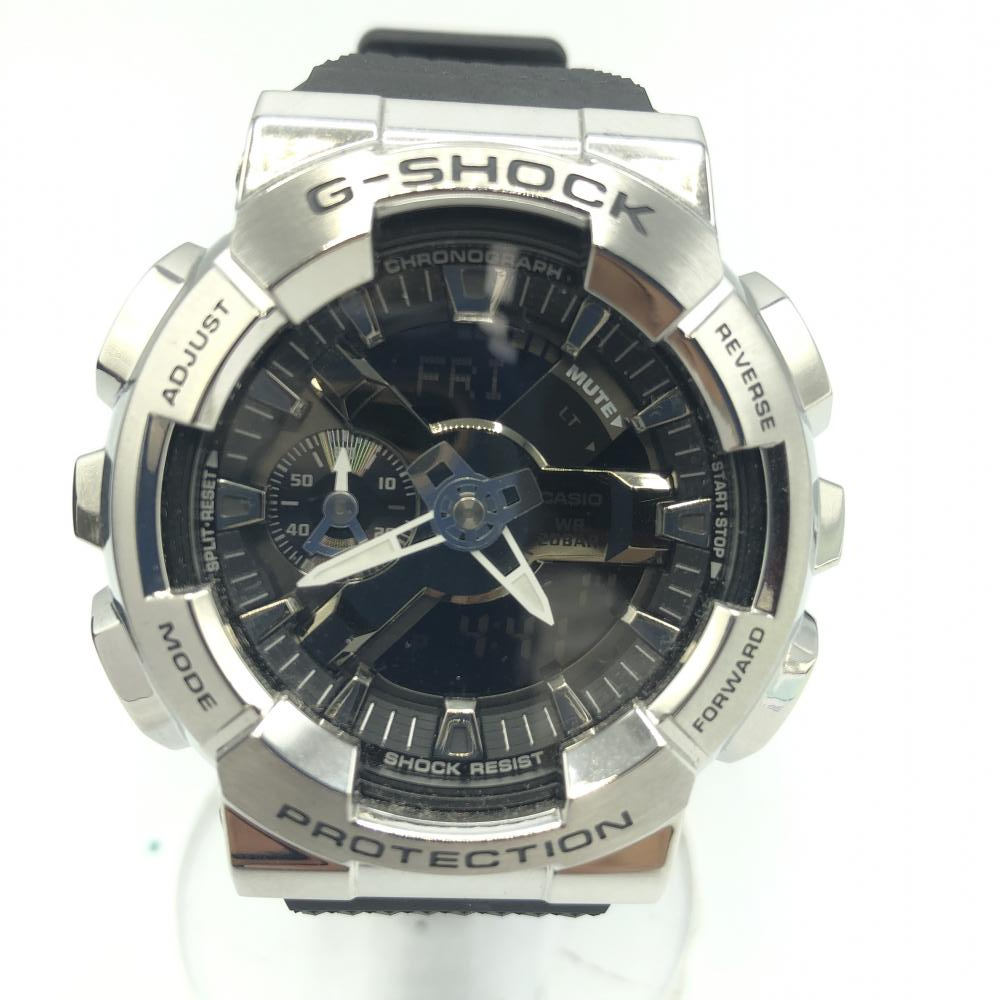 【中古】G-SHOCK Metal Covered GM110-1AJF　腕時計　ブラックシルバー　ジーショック[240017579838]