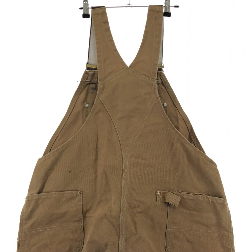 【中古】80s carhartt ダブルニーオーバーオール サイズ44×30 ブラウン ユニオンチケット ヴィンテージ カーハート[240017581562]_画像3