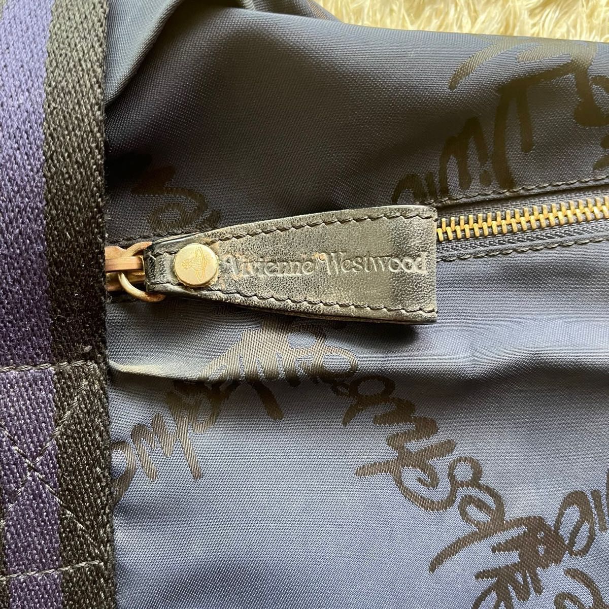 希少 Vivienne Westwood ヴィヴィアンウエストウッド トートバッグ ネイビー 大容量