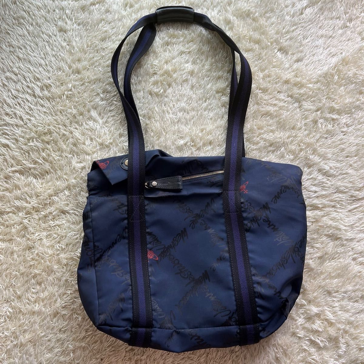 希少 Vivienne Westwood ヴィヴィアンウエストウッド トートバッグ ネイビー 大容量