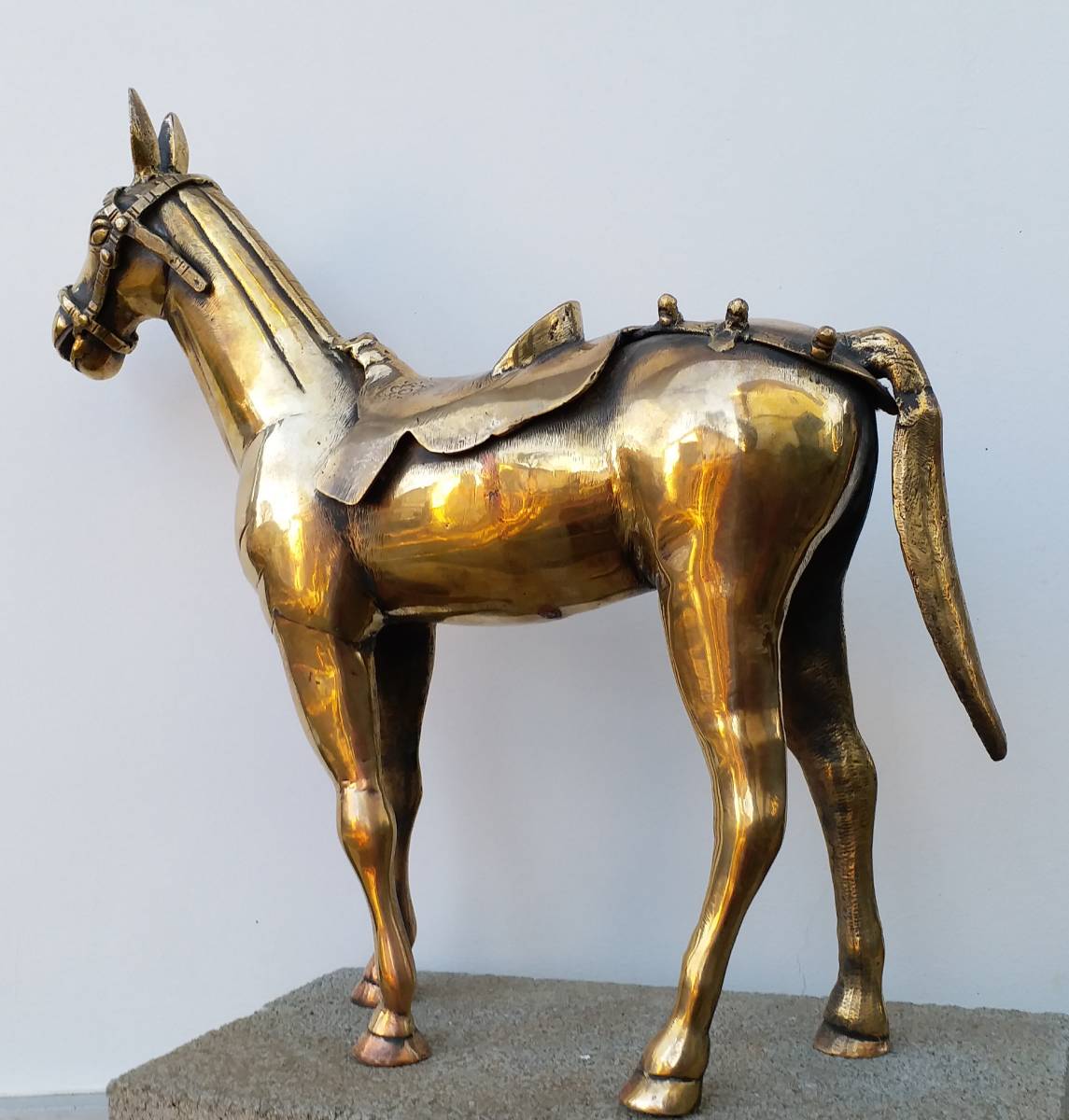 【中古品】＜真鍮製の馬＞(1920～40年代) 6.5kg_画像6