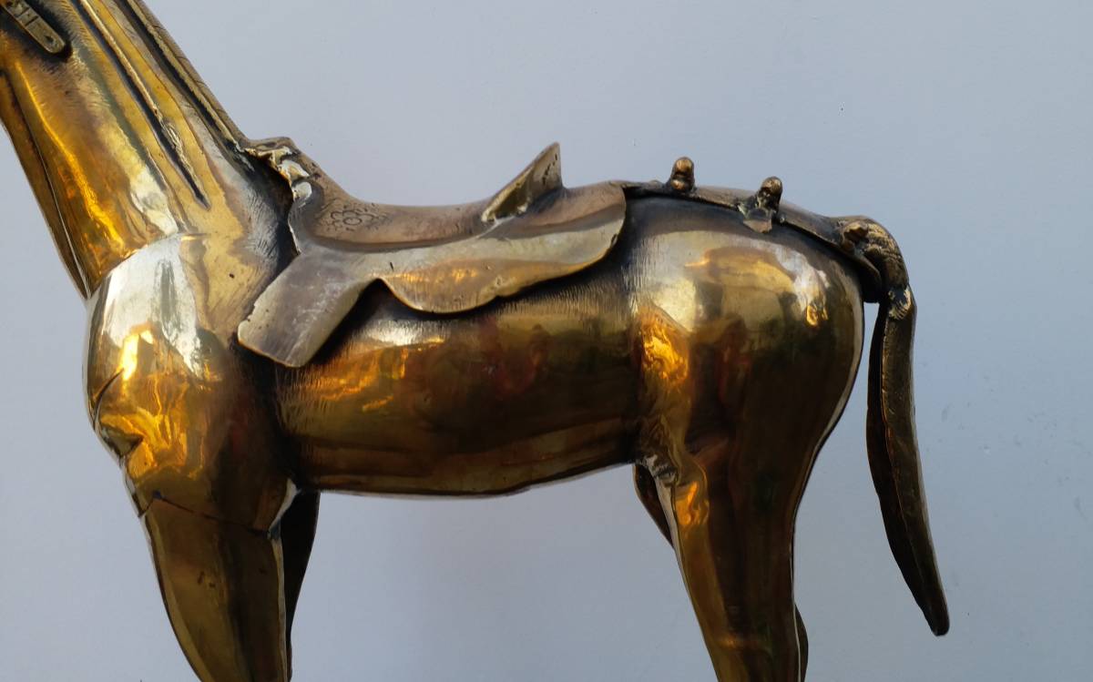 【中古品】＜真鍮製の馬＞(1920～40年代) 6.5kg_画像8