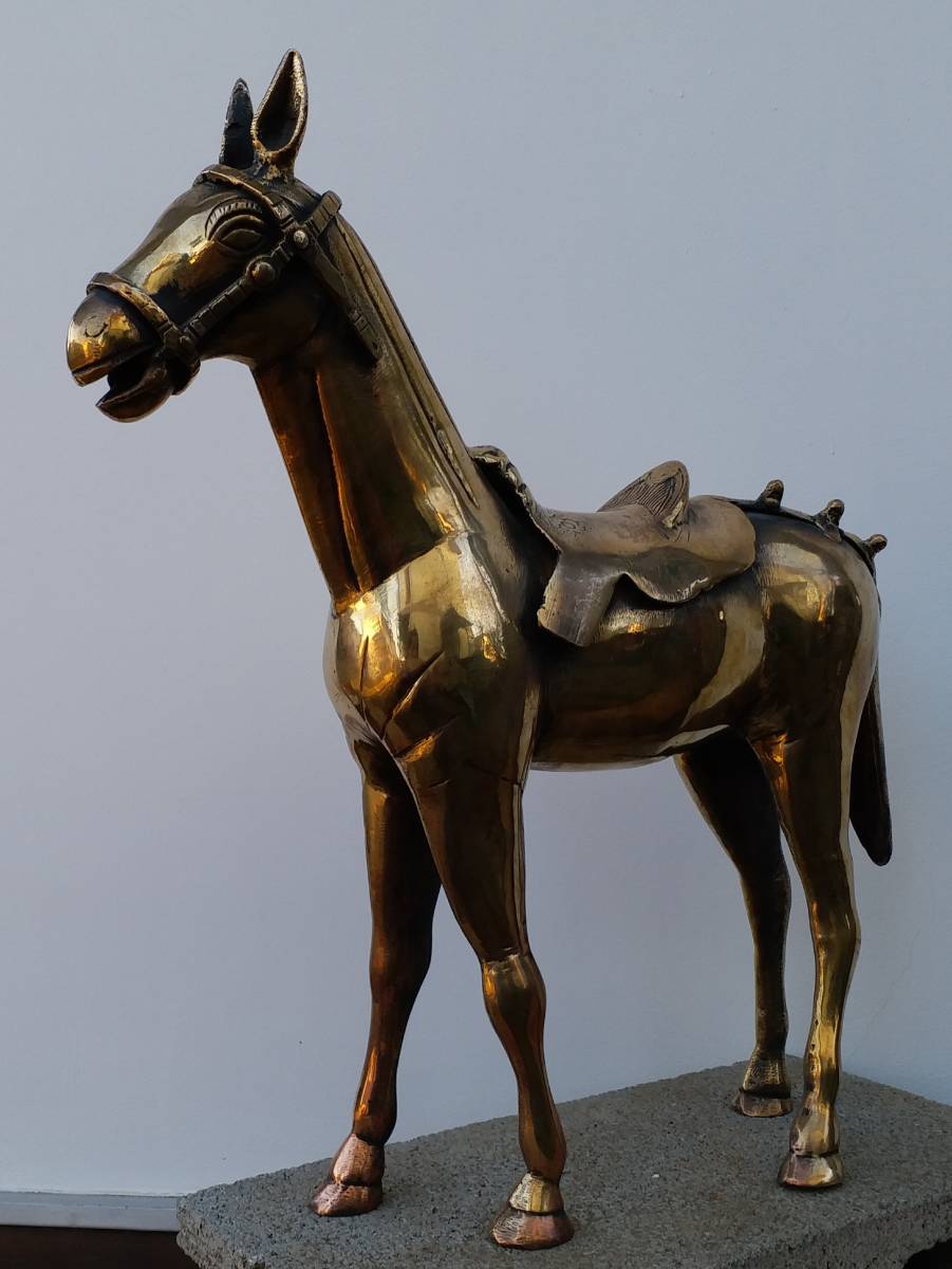 【中古品】＜真鍮製の馬＞(1920～40年代) 6.5kg_画像7