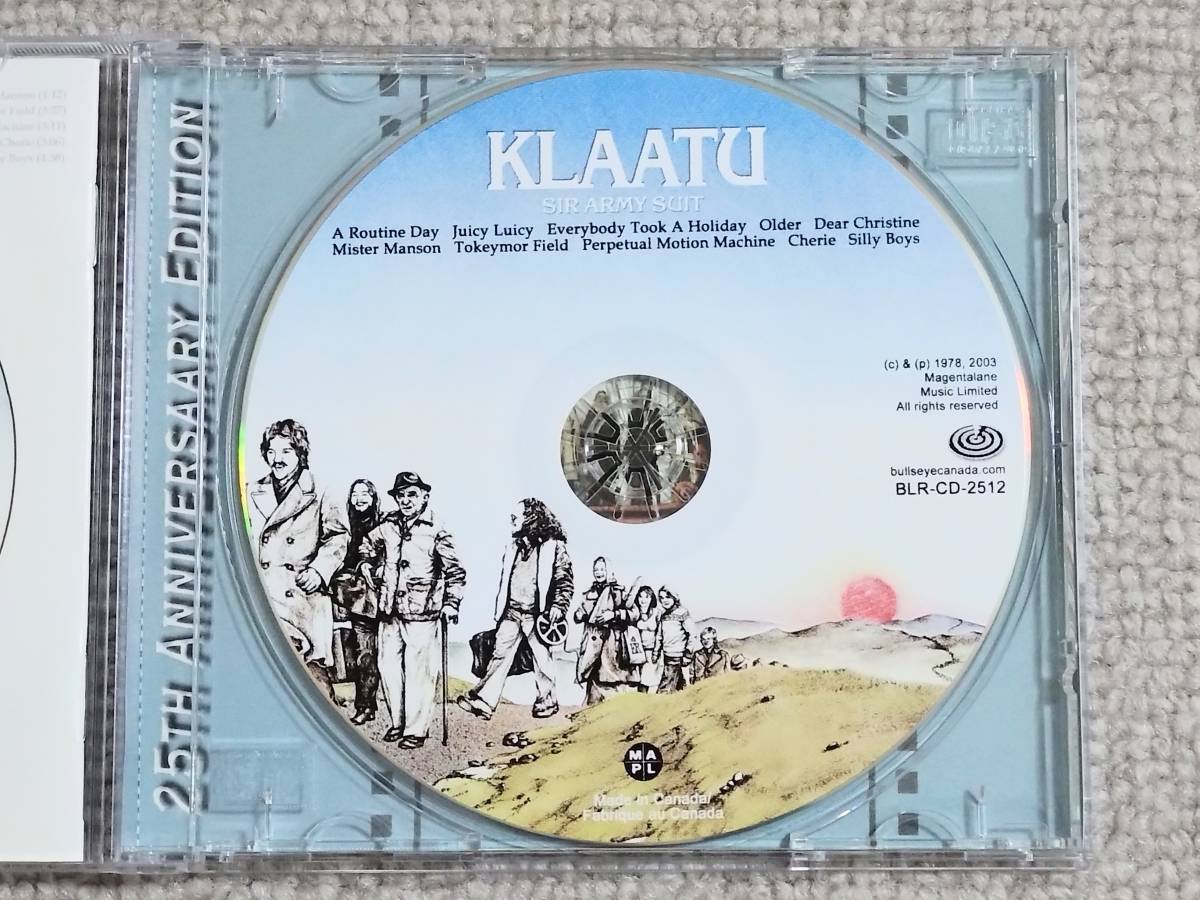 ●美品CD Klaatu/クラトゥ『Sir Army Suit』●輸入盤/加プログレッシブ/サイケポップ/Made in Canada_画像3