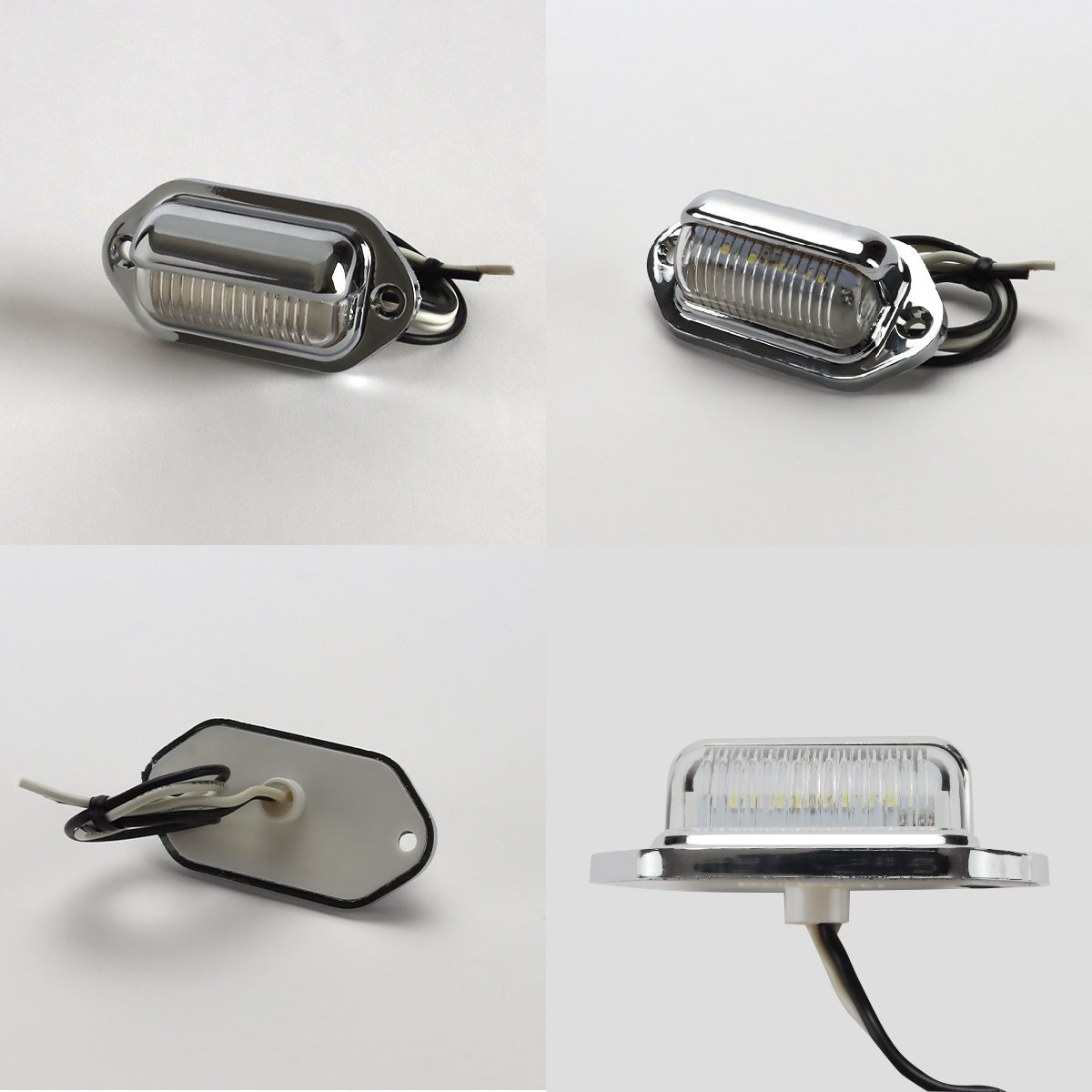 バイク ナンバー灯 LED 12V 24V 兼用 小型 汎用 ホワイト発光 ライセンスランプ FZ094_画像3