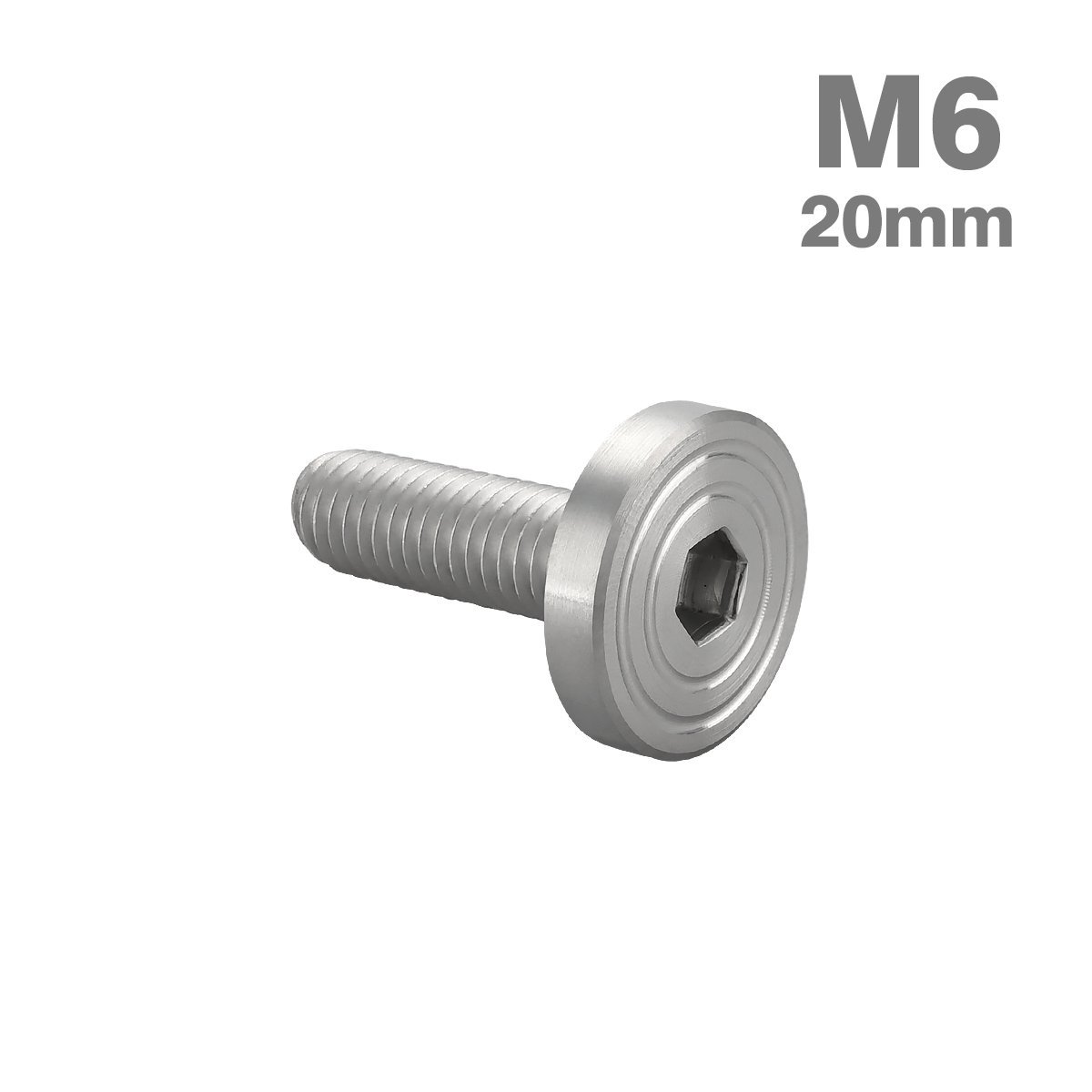 M6×20mm P1.0 ボタンボルト シェルヘッド フラット ステンレス マット シルバー カウル フェンダー バイク カスタム 1個 TR0828_画像1