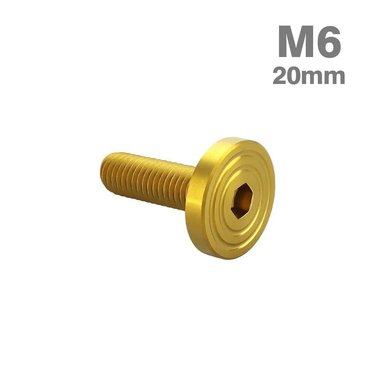 M6×20mm P1.0 ボタンボルト シェルヘッド フラット ステンレス マット ゴールド カウル フェンダー バイク カスタム 1個 TR0847_画像1