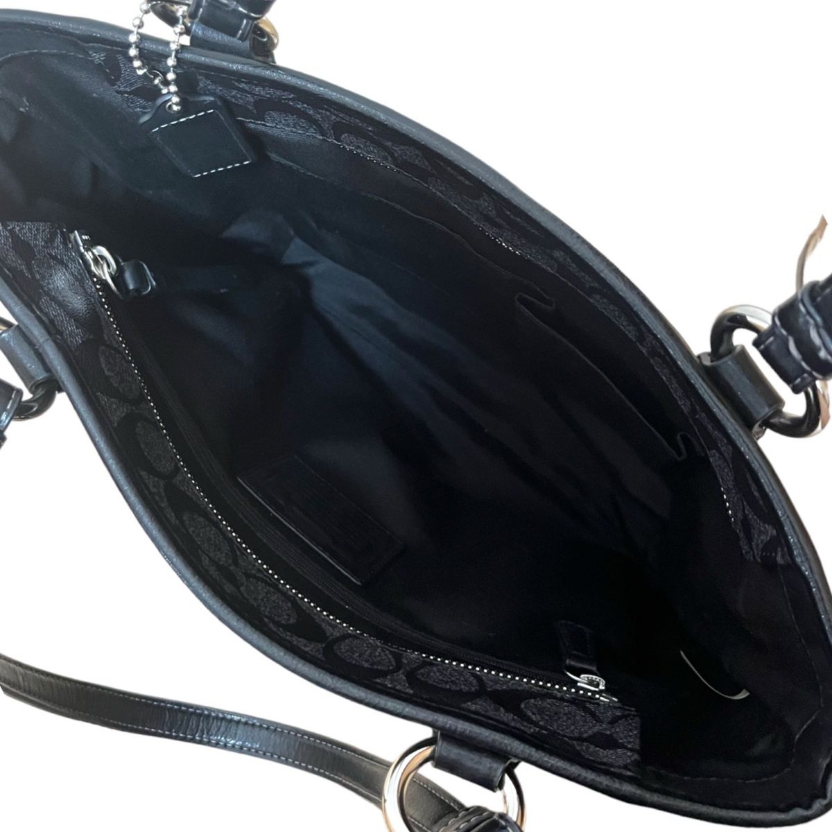 極美品】COACH シグネチャー トートバッグ A4収納可 ブラック PVC