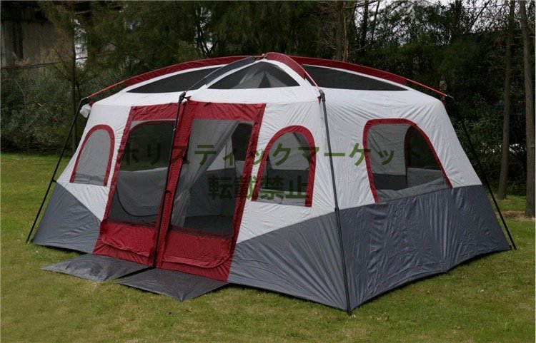 超人気 8～12人用テント 2ベッドルームファミリーテント キャンプ用テントとシェルター 大型テント12人用屋外テント A363