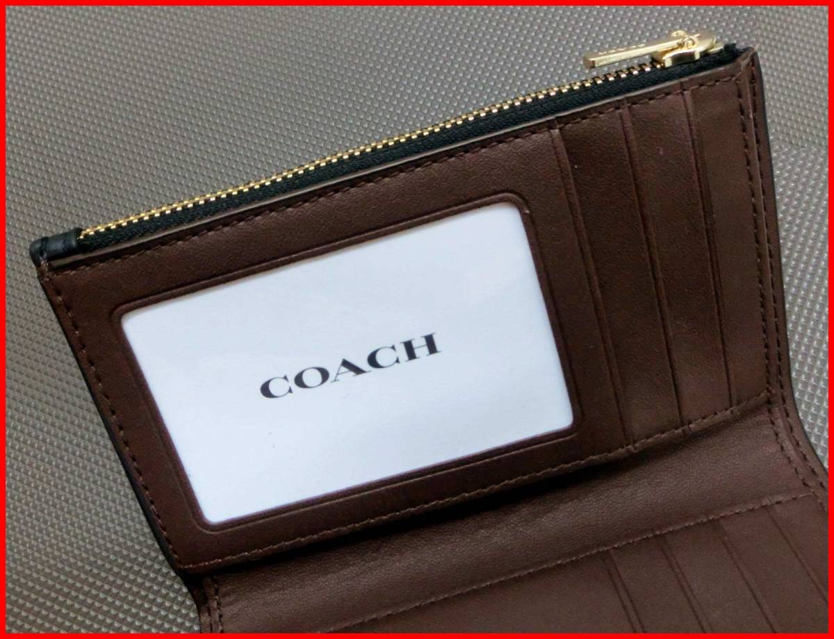 【国内正規品】79%OFF◆コーチCOACH◆ミディアムグレースウォレット二つ折り財布サイフ皮革レザーCC059◆黒ブラック定価:60,500円