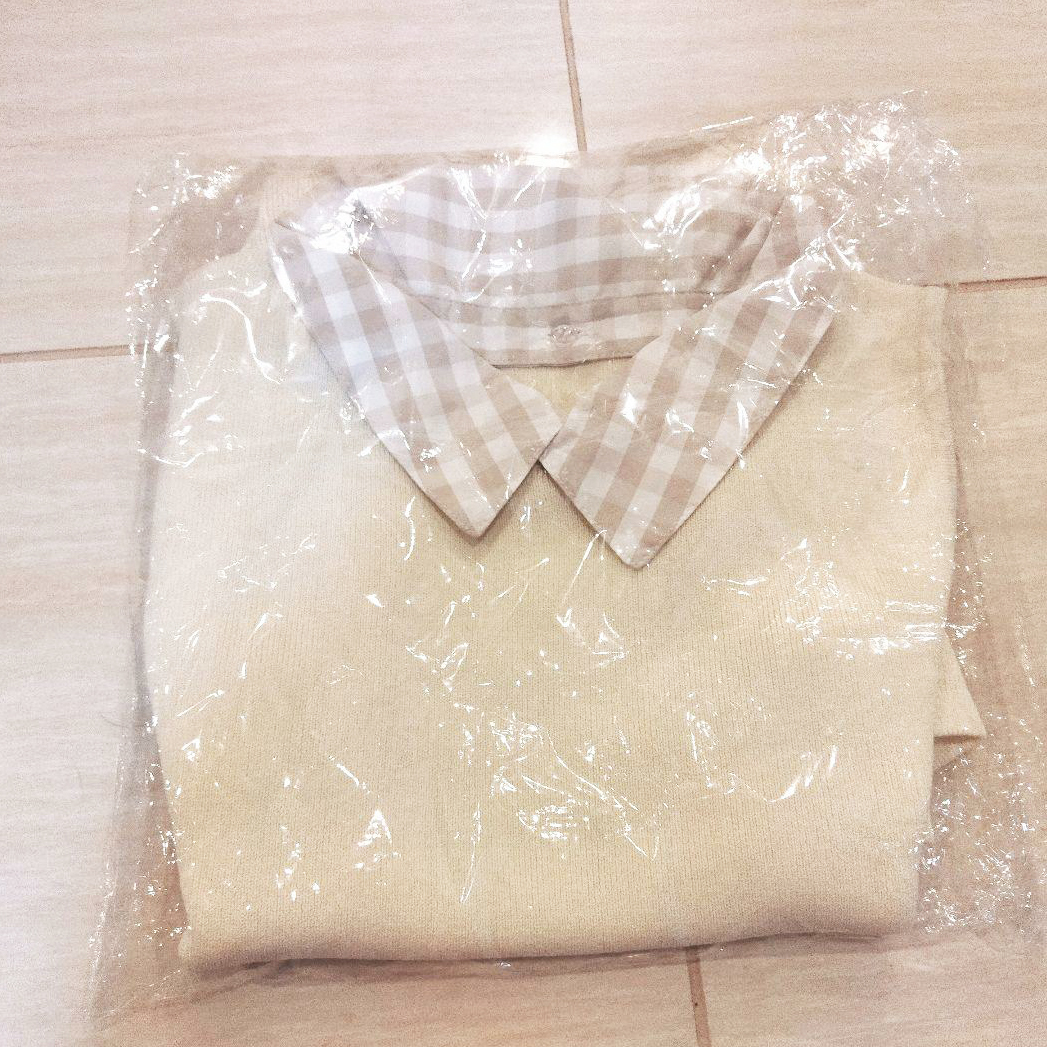 darich バックオープンリボンニットミニワンピース チェック