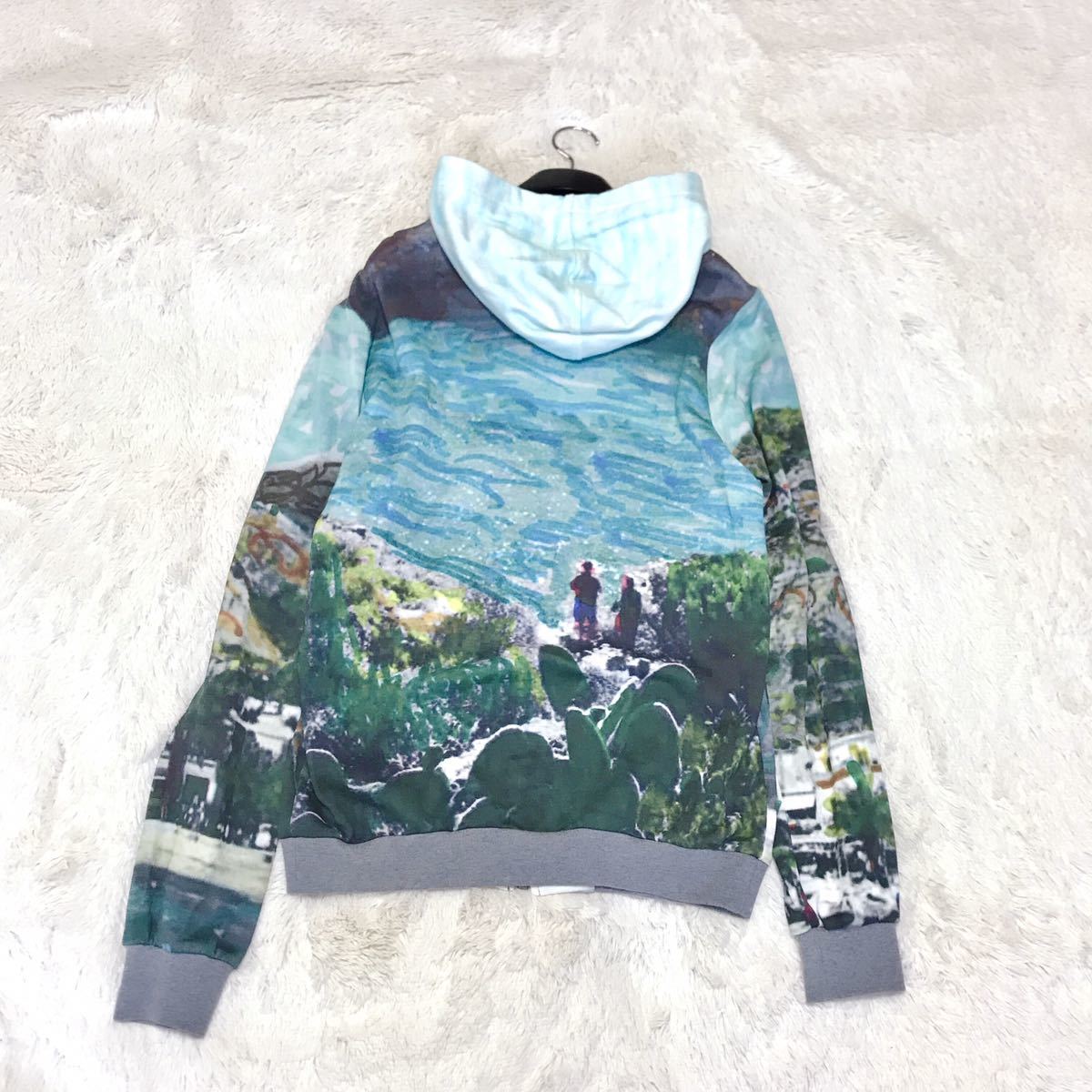 希少 DOLCE&GABBANA 総柄 ZIP パーカー フーディ トレーナー ドルガバ トップス マルチカラー 総柄 アート