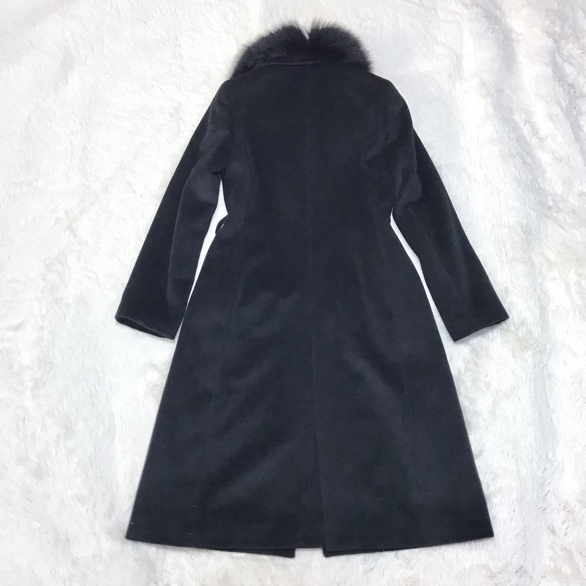極美品 アンゴラ サガフォックス ブラック ロングコート Mサイズ