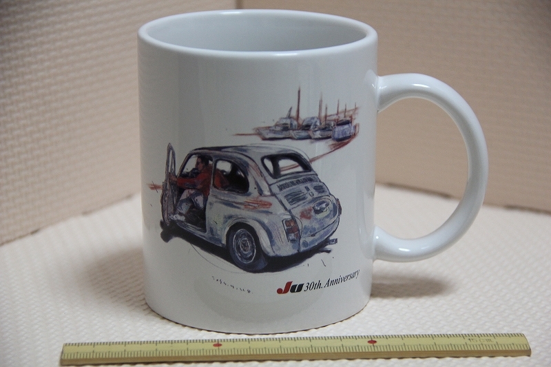 陶器製 JU 30th Anniversary マグカップ 検索 FIAT 500 フィアット イラスト チンク 自動車 グッズ_画像1